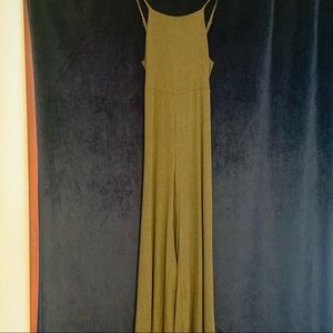 Army Green Polka Dot Jumpsuit with Bow